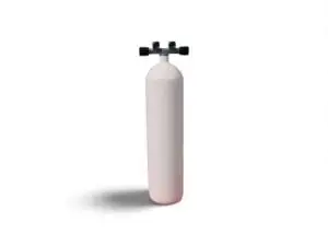 ECS 10 L 232 Bar Tauchflasche Weiss Lang mit BtS Doppelventil 2 Abgängen