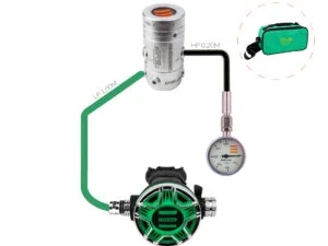 Atemregler Tecline R2 TEC2 100 % O₂ M26x2 mit Manometer –   Stage