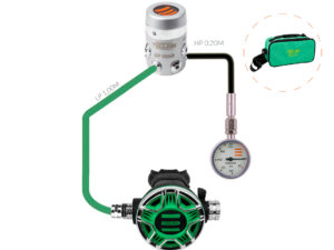 Atemregler Tecline R4 TEC2 100 % O₂ M26x2 mit Manometer –   Stage