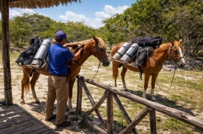 Diving trips. Transporting