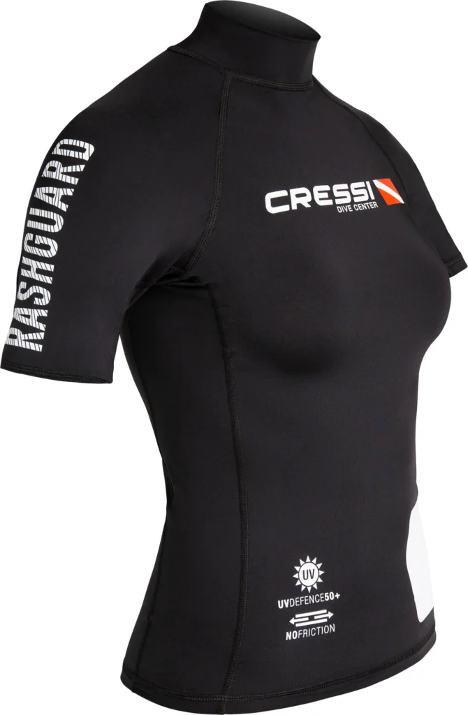 Cressi Dive Center Rashguard T-Shirt Lady Kurzarm in Black, Größe XS – EU 36
