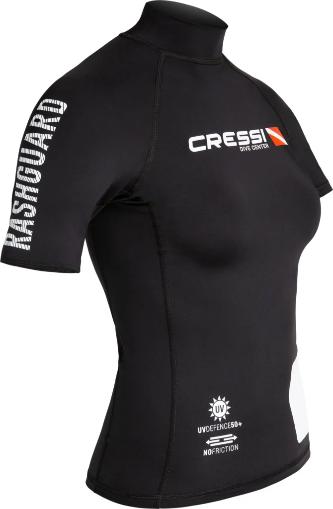 Cressi Dive Center Rashguard T-Shirt Lady Kurzarm in Black, Größe XS – EU 36