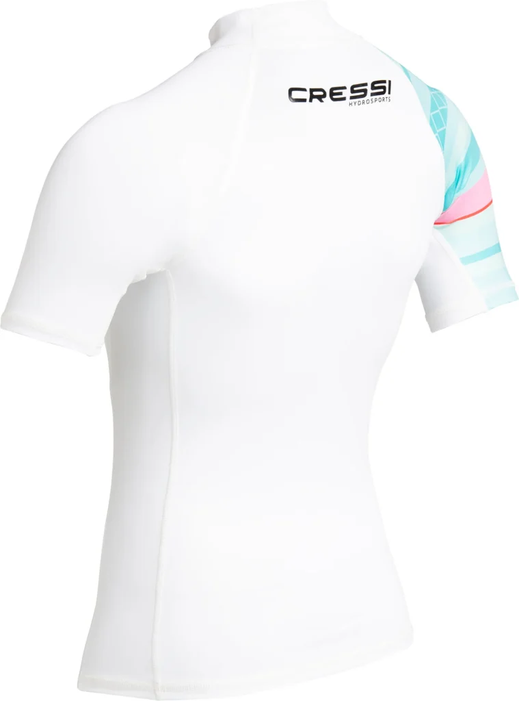 Cressi Shield Rashguard Shirt Lady Kurzarm in White / Aquamarine