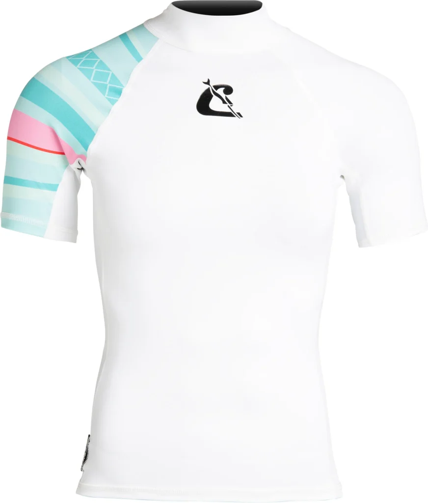 Cressi Shield Rashguard Shirt Lady Kurzarm in White / Aquamarine