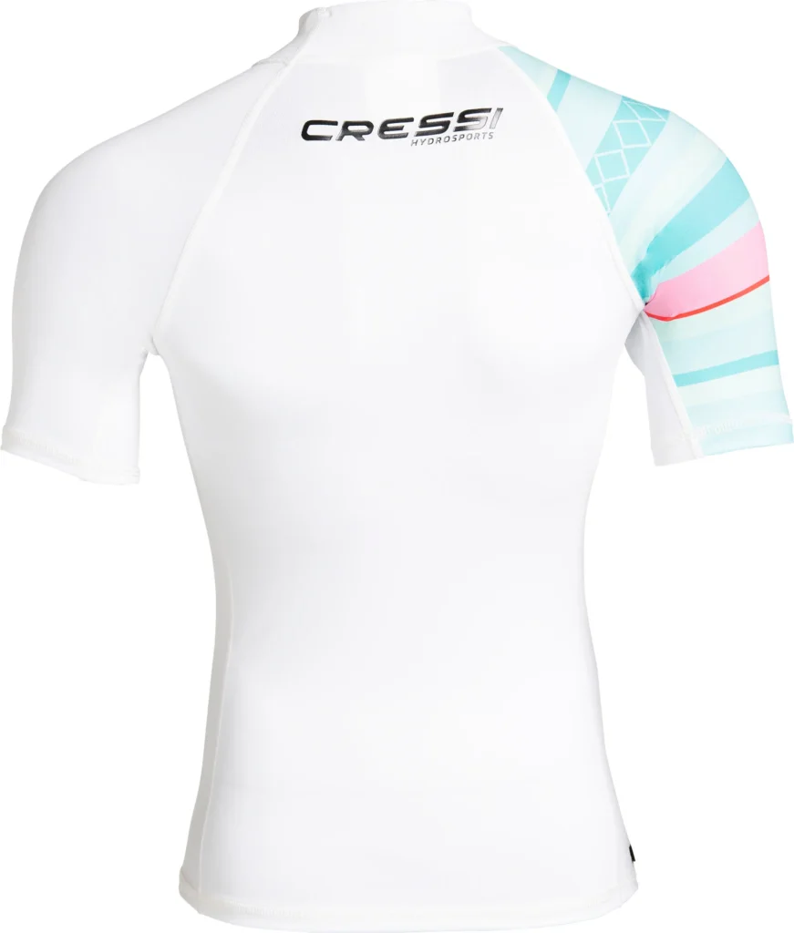 Cressi Shield Rashguard Shirt Lady Kurzarm in White / Aquamarine