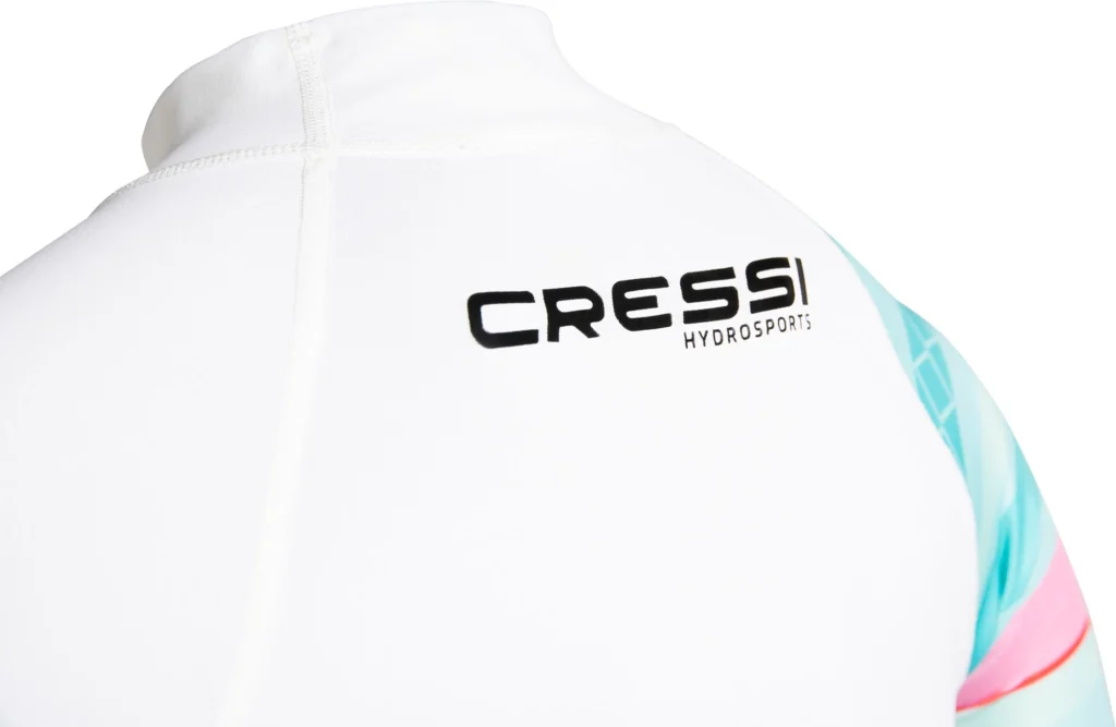 Cressi Shield Rashguard Shirt Lady Kurzarm in White / Aquamarine