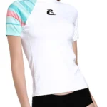 Cressi Shield Rashguard Shirt Lady Kurzarm in White / Aquamarine