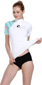 Cressi Shield Rashguard Shirt Lady Kurzarm in White / Aquamarine