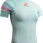 Cressi Shield Rashguard Shirt Lady Kurzarm in White / Aquamarine