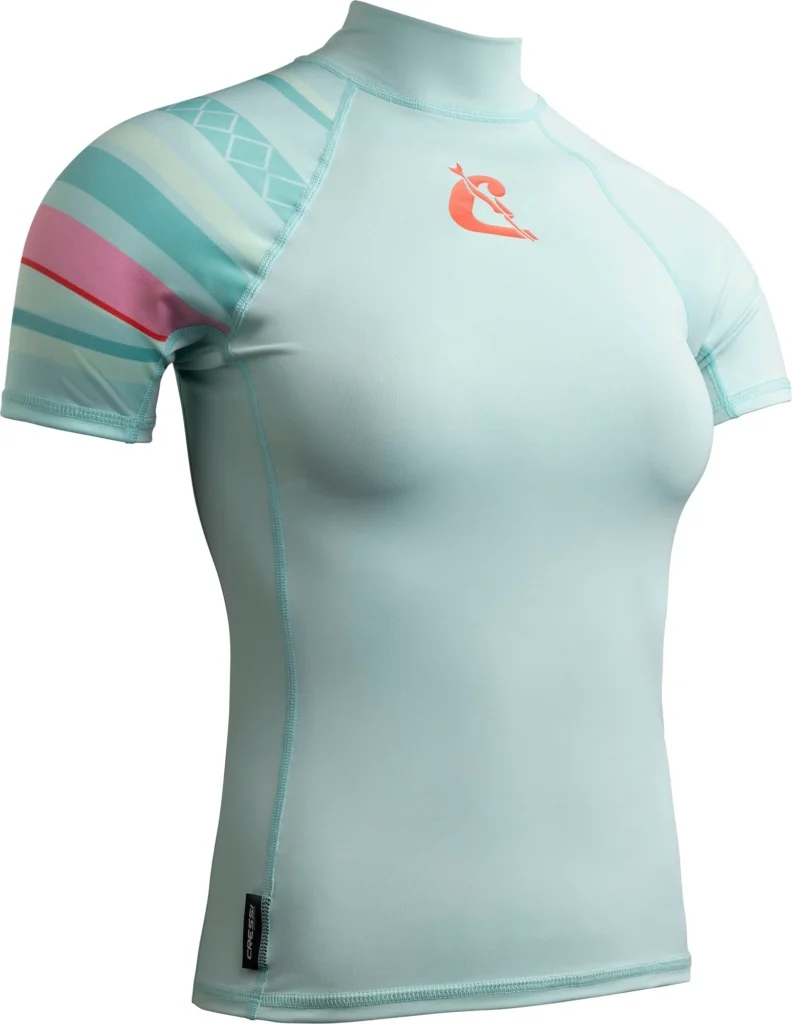 Cressi Shield Rashguard Shirt Lady Kurzarm in White / Aquamarine