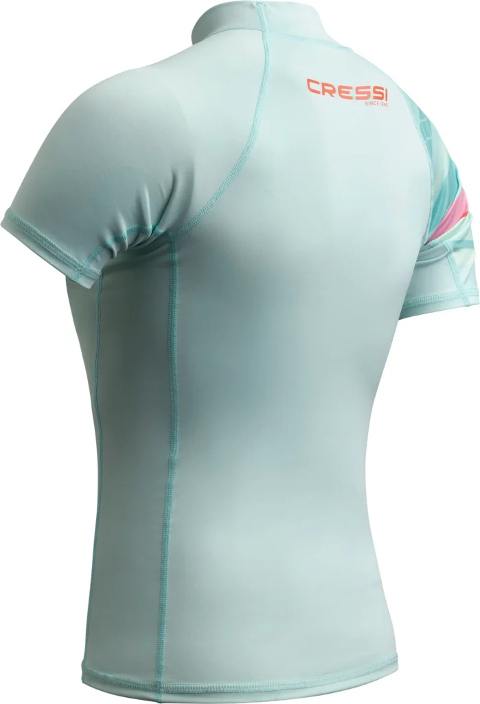 Cressi Shield Rashguard Shirt Lady Kurzarm in White / Aquamarine