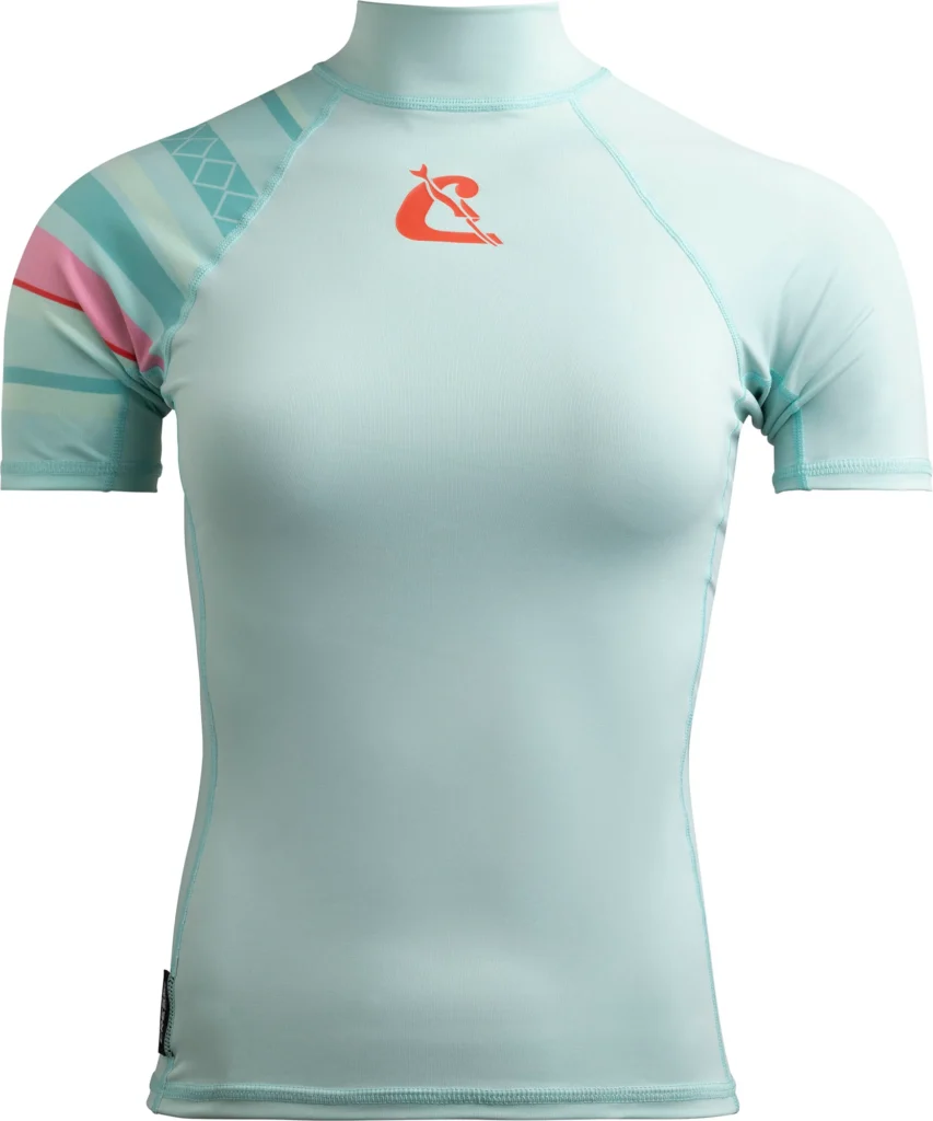Cressi Shield Rashguard Shirt Lady Kurzarm in White / Aquamarine