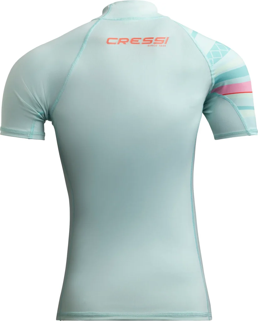 Cressi Shield Rashguard Shirt Lady Kurzarm in White / Aquamarine