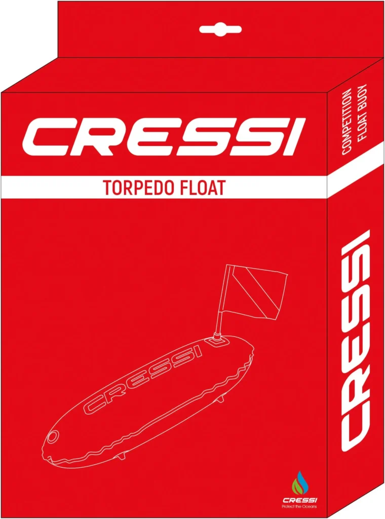 Orange Cressi Torpedo-Boje mit Flaggenmastbefestigung und Ösen
