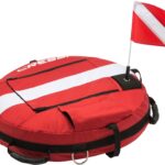 Rote Cressi Freediving Buoy Trainingsboje mit integrierter Flagge