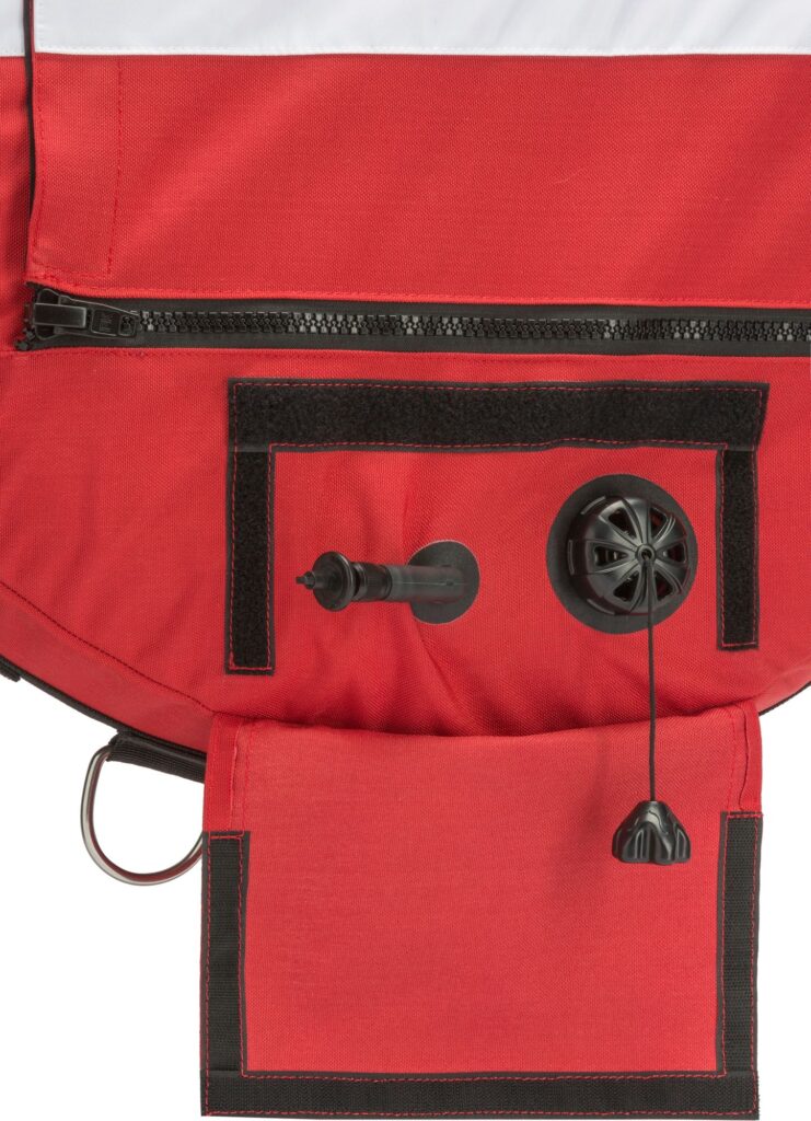 Rote Cressi Freediving Buoy Trainingsboje mit integrierter Flagge