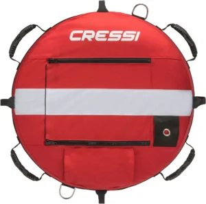 Rote Cressi Freediving Buoy Trainingsboje mit integrierter Flagge