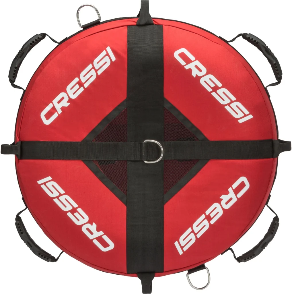 Rote Cressi Freediving Buoy Trainingsboje mit integrierter Flagge